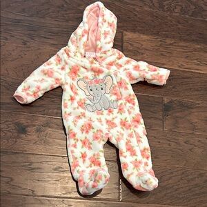 Little Joy Floral Elephant Hooded Baby One Piece Bunting
